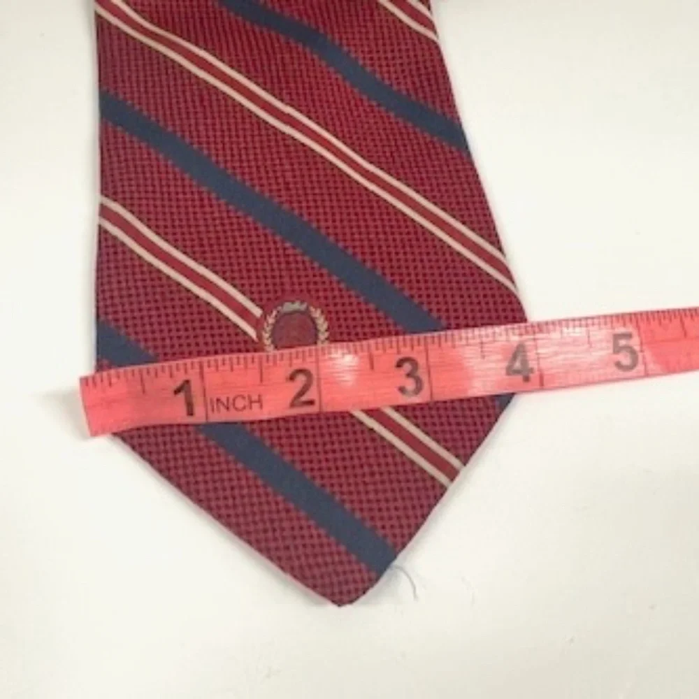Tommy Hilfiger Red Blue Gold‎ Striped Men’s Tie 100% Silk